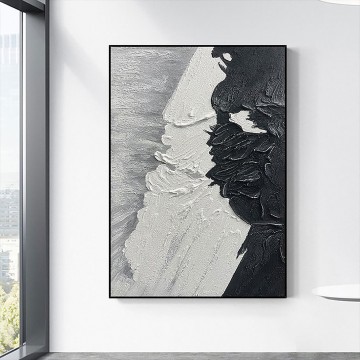 En blanco y negro Painting - Vinilo pared Playa blanca negra ola arena 06